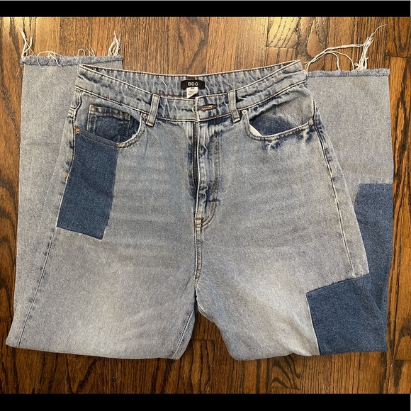 Urban Outfitters BDG Mom Highrise Washed Patchwork Blue Jeans - Picture 4 of 8